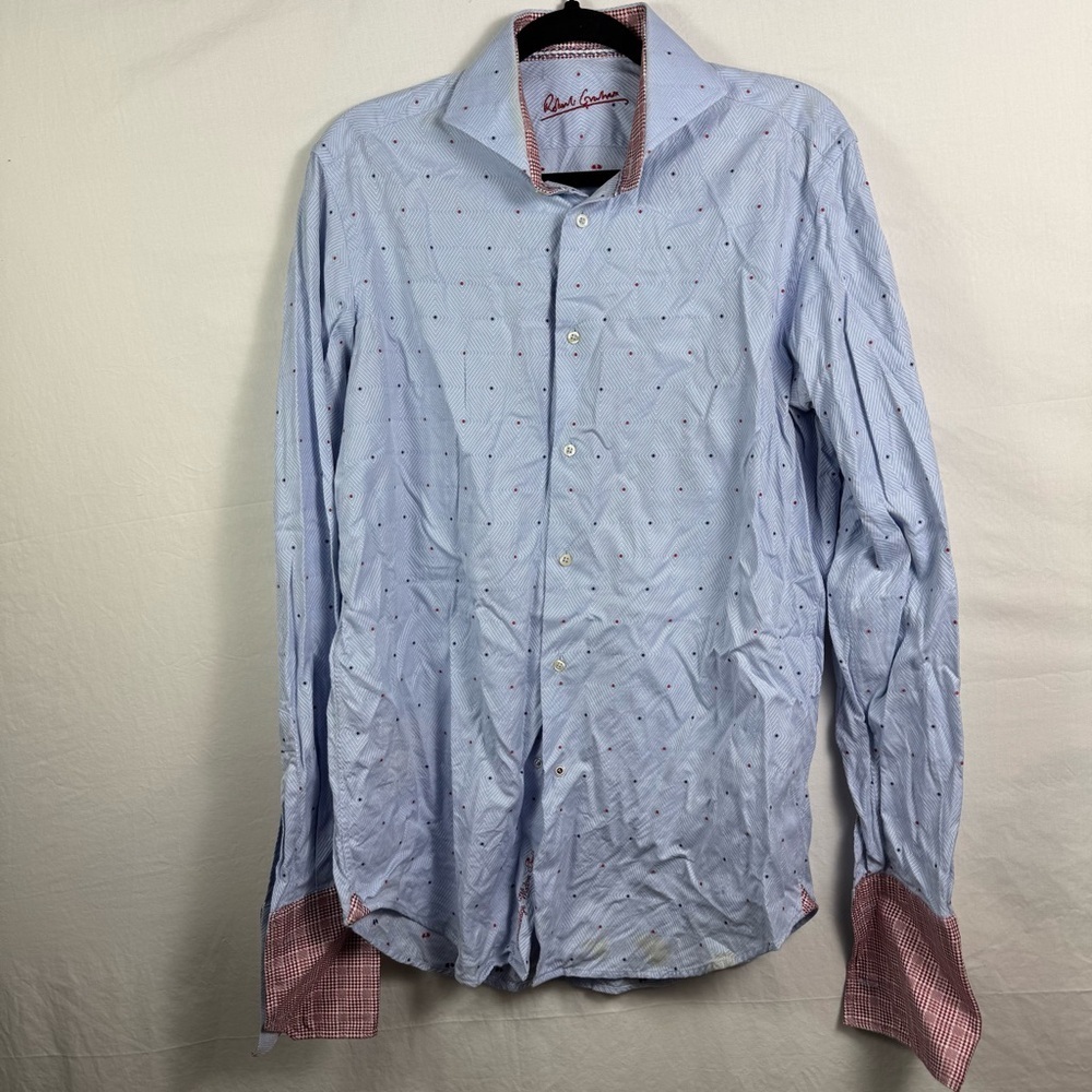 Robert Graham Blue and Red Dress Shirt Mens Size 39/15.5